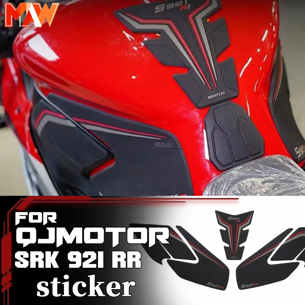 For QJMOTOR SRK 921RR Motorcycle Modified Tank Pad Anti‑Slip Fish Bone Sticker Body Protective Decal Accessories
