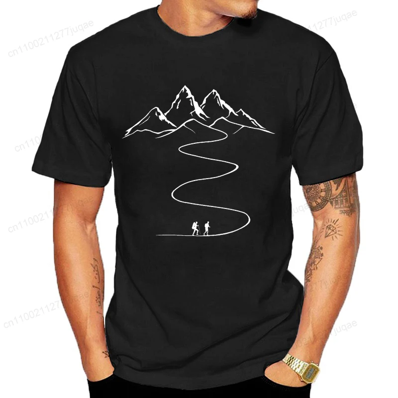Mountains Path Hiking Trail Curves Printed T-Shirt Clothing Graphic Tees Men Women's T-shirt Summer Fashion Tshirt Street Shirt