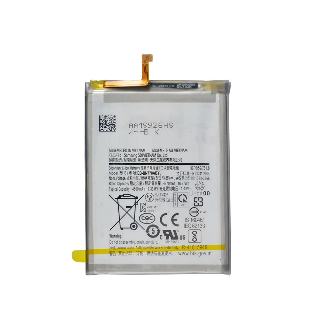 Genuine EB-BN770ABY 4500mAh High Quality Replacement Battery For Samsung Galaxy Note10 Lite Note 10 Lite Phone Batteries+Tools