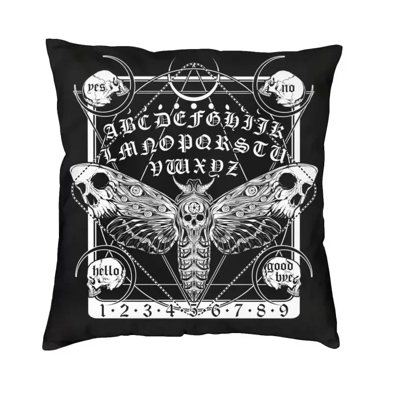 Cojín de brujería gotica Modern para decoración de dormitorio، Funda de almohada cuadrada para sofá، Luna mistica، polilla