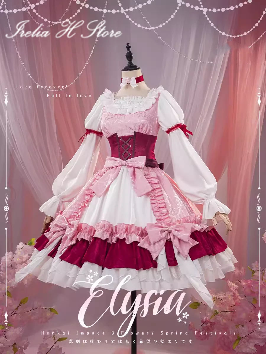 in stock Irelia H Store Elysia Honkai Impact 3 Elysia Cosplay Costume elysia flower festival Lolita dress female party