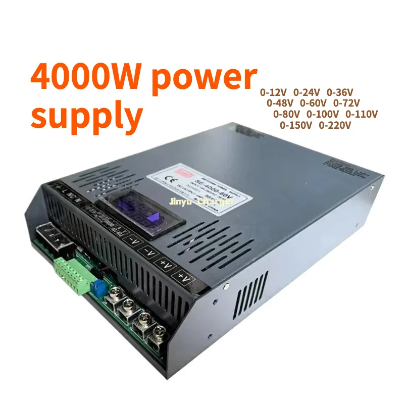 4000W Switching Power Supply DC  60V 80v 110V 200V 12V 24V 36V 30V 48V 220V 200A 250A 150A 30A 50A 60A 80A 100A CC/CV Adjustable