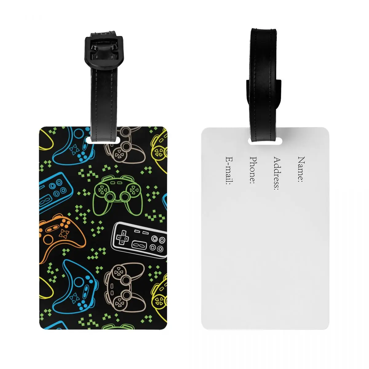 Custom Game Controller Luggage Tag for Suitcases Cute Gamer Gift Baggage Tags Privacy Cover ID Label