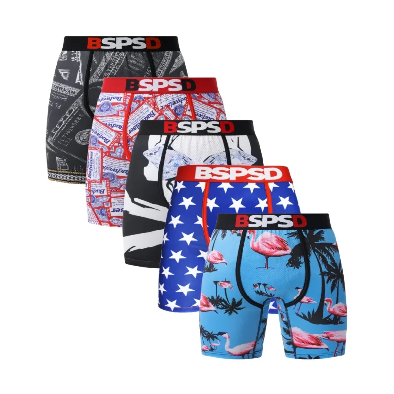 5 قطعة الرجال الملابس الداخلية الملاكمين مثير تنفس رجل boxershort جذوع حجم كبير رجل السباحة السروال الرجال سراويل الملاكمين ملخصات #4