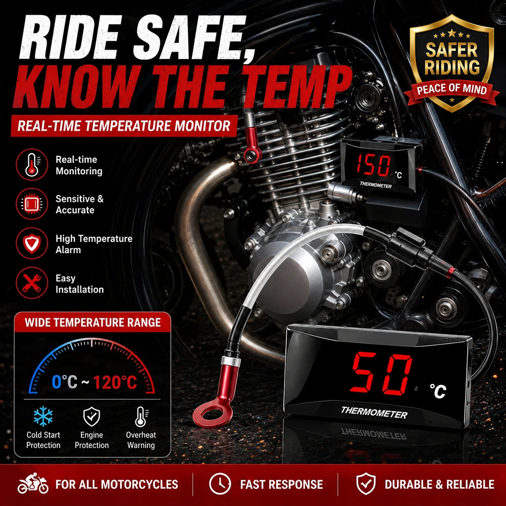 Universeller Motorrad-Zylinderkopf-Temperatur-Spannungsmesser Mini Digitaler Fahrenheit-Meter für Yamaha NMAX XMAX 250 300 – Detail 1