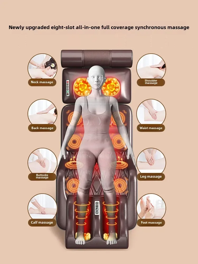 Multifunctional Foldable Full Body Massage Mat Automatic Kneading Waist Stretch Massage Mattress Household Comfort