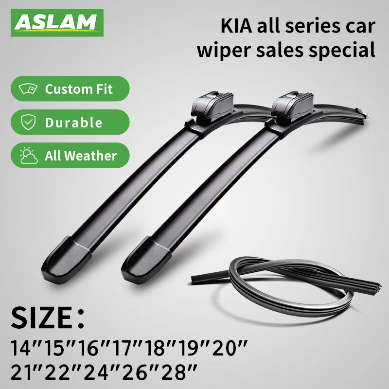 

ASLAM Wiper Front Windscreen Windscreen Accessories Window Rain Brushes Double Layer Soft Rubbe Easy to Install for KIA