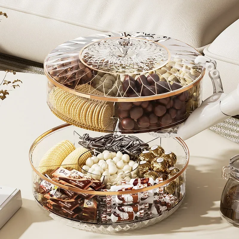 Light Luxury Fruit Plate Home Living Room Fruit Plate Candy Box Snack Dried Fruit Plate Storage Food Nut Dried Plastic Dish