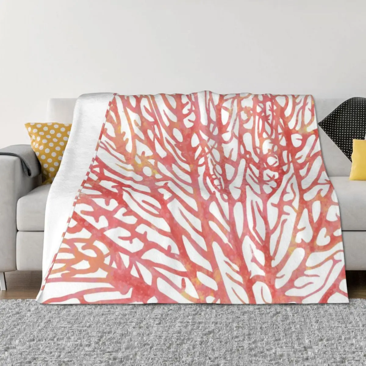 

Nautical Ocean Coral and Pink Throw Blanket Heavy Cute Bed Fashionable Thermal Blankets