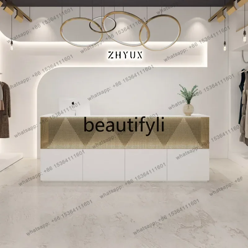 D30Clothing store checkout page Creative hair salon, simple and modern beauty salon, reception desk Light luxury counter