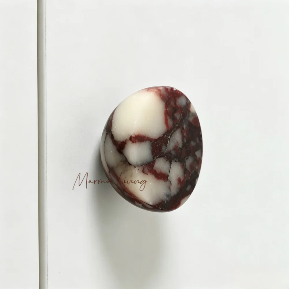Luxury Natural Marble Door Handle Green Onyx Stone Cabinet Knob Designer Art Cabinet Pull