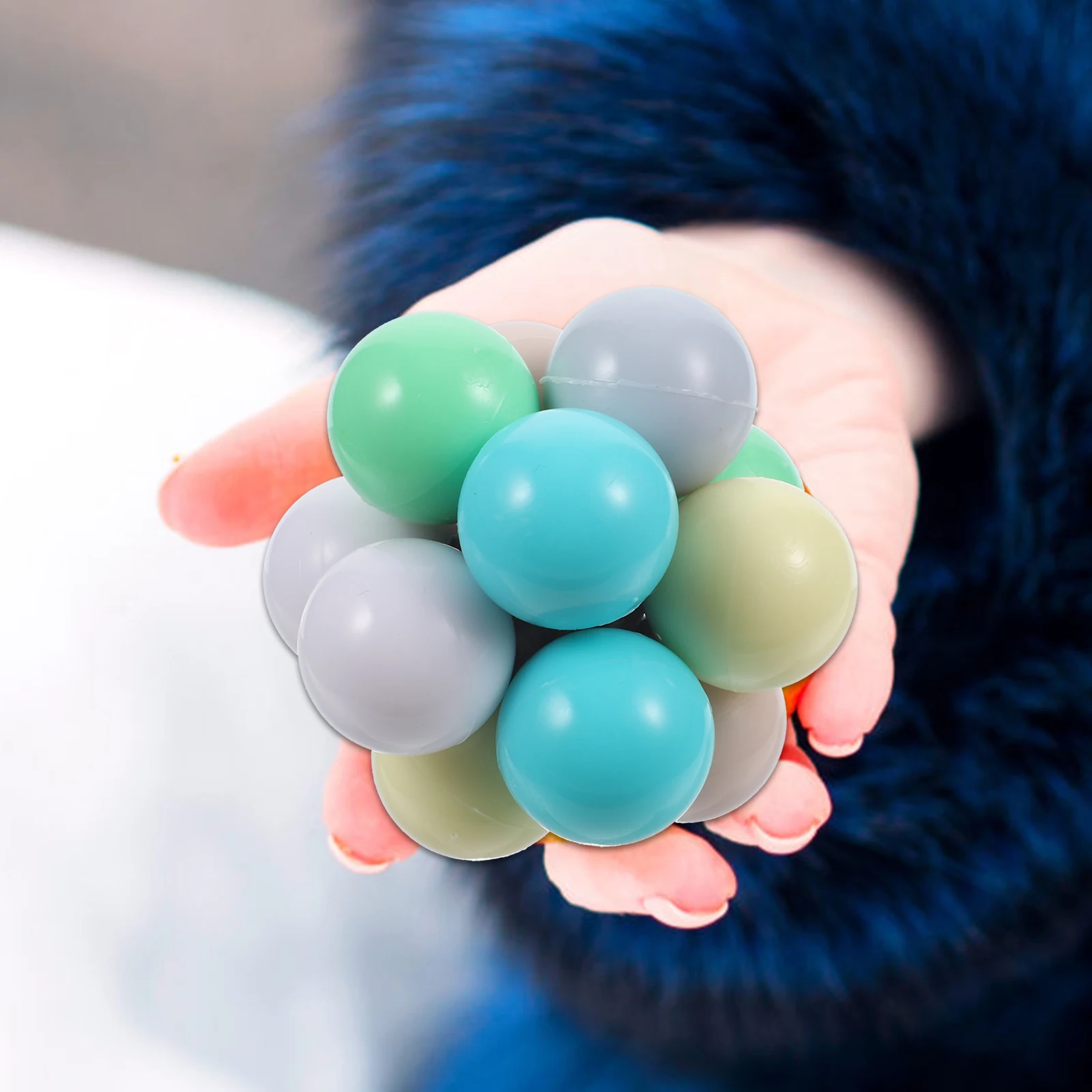 Perline Palla antistress Plastica liscia Autismo Giocattoli sensoriali Palla da scrivania Ufficio Arcobaleno Fidget Toy
