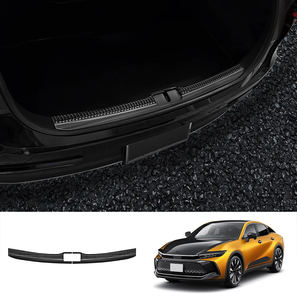 

For Toyota Crown Crossover 2023 2024 2025 Inner Rear Bumper Foot Plate Car Trunk door Sill Threshold Pedal Accessories Stickers