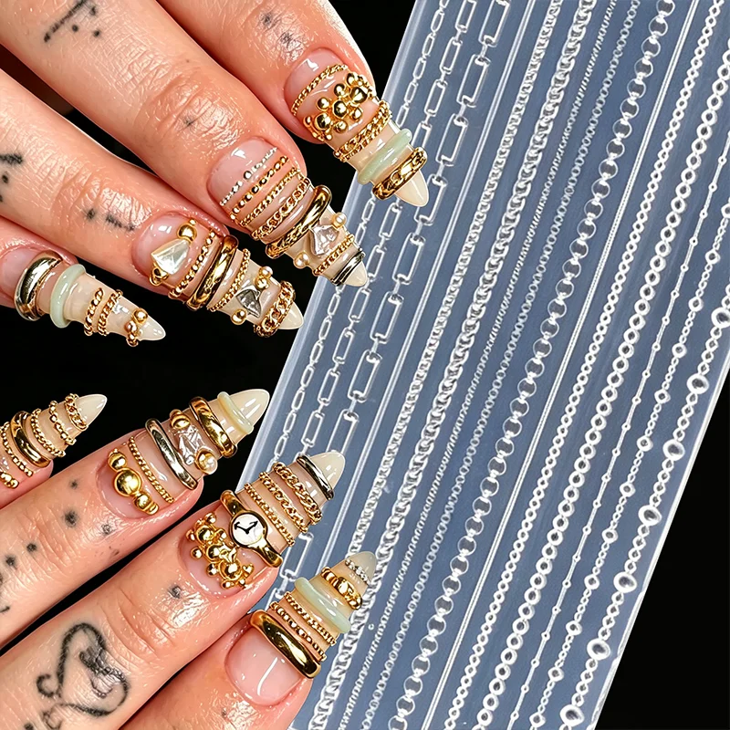 Resin Art Template - 1Pcs Punk Chain Nail Art Silicone