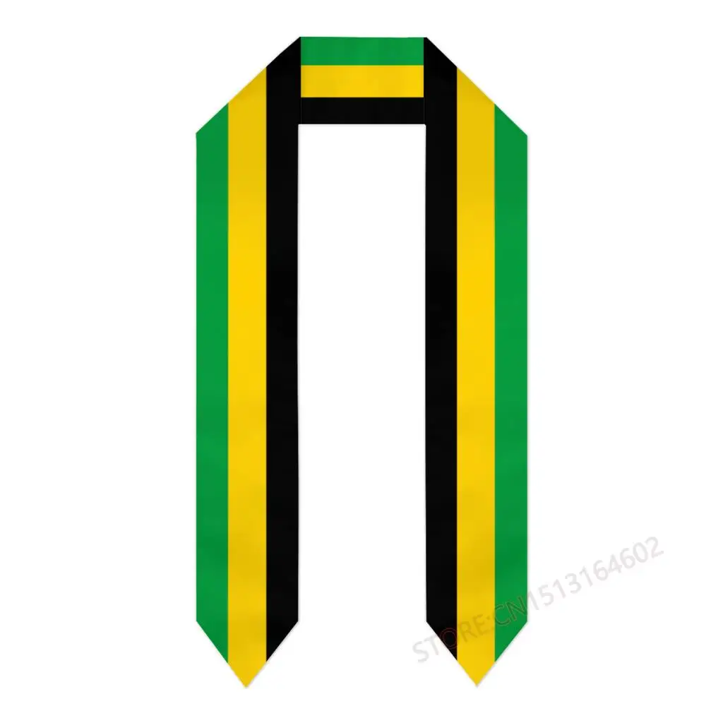 Custom Name Or Logo Jamaica Flag Scarf Graduation Stole Sash International Study Abroad Class of 2023 Shawl