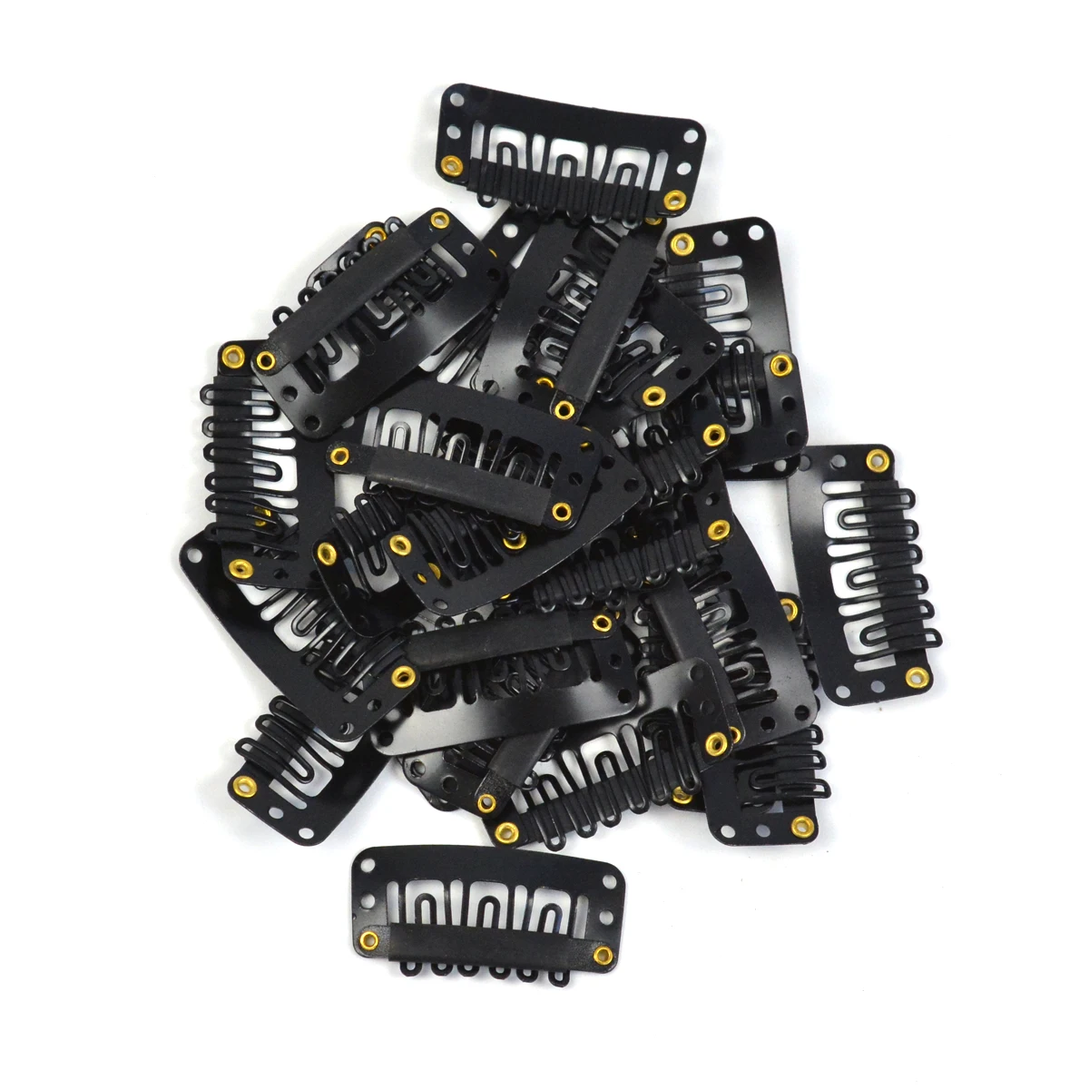 100Pcs Hair Clips with Back Rubber 32mm/28mm Wig Comb Clips Metal Snap Clip Wig Accessories for Hair Extensions DIY