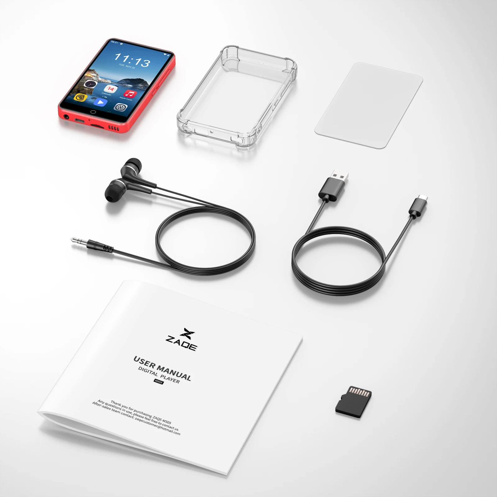 يدعم مشغل MP3 ZAQE بلوتوث وواي فاي، مشغل MP3 MP4 يدعم Spotify Audible、Pandora، حتى 512 جيجابايت