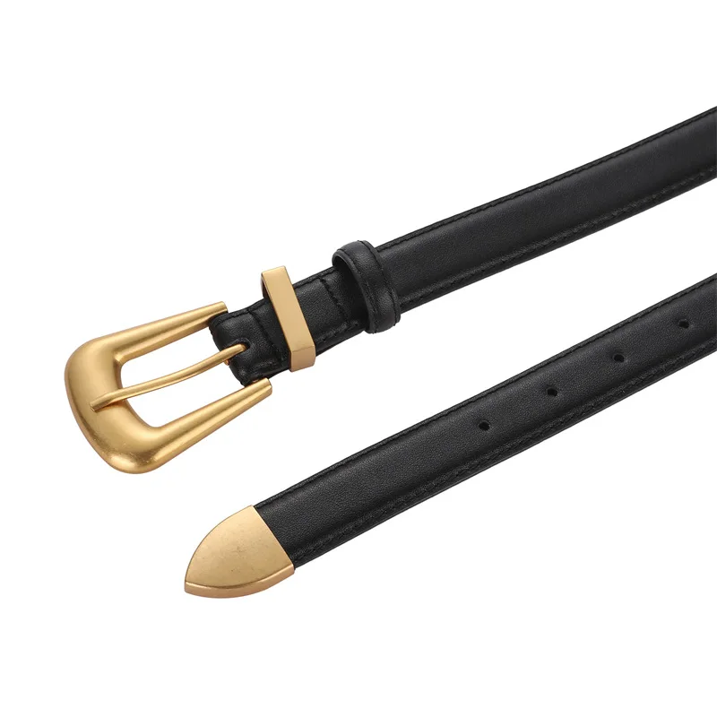 Sabuk Kulit Asli untuk Wanita Desain Simpul Fashion Sabuk Coklat Kasual untuk Mantel Blus Gaun