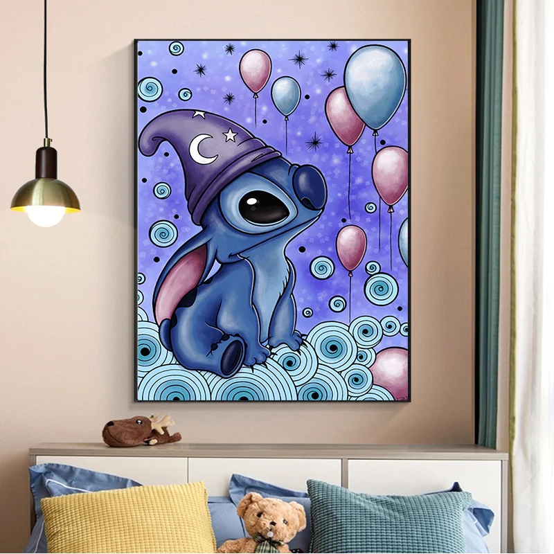 5D Lilo & Stitch Diamond Embroidery Blue Alien Dog Full Drill Diamond Mosaic Wall Art DIY Handmade Gift Kids Room Decor