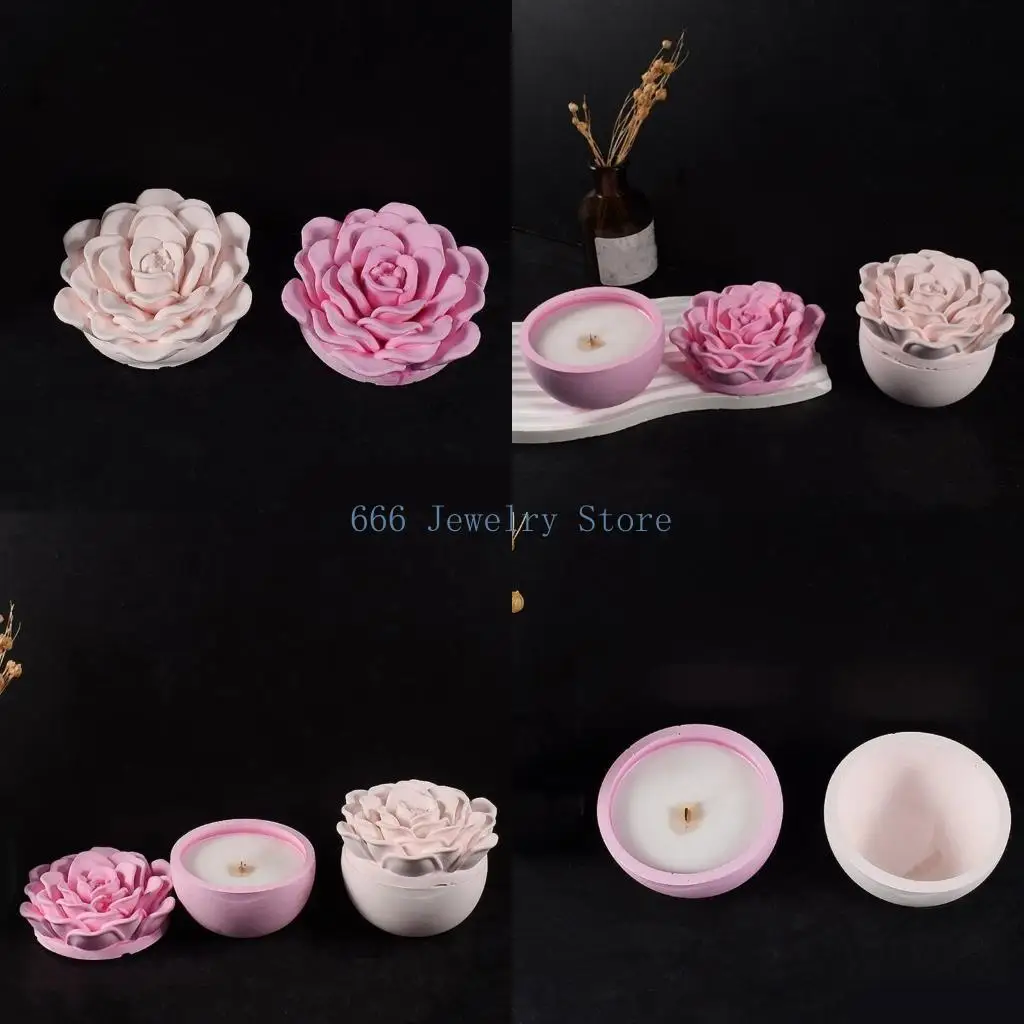 F2TD Flower Sturdy Silicone Tray Mold for Resin Castes Craft Supplies Dishes Molds for Jewelry Making and Coasters Creation