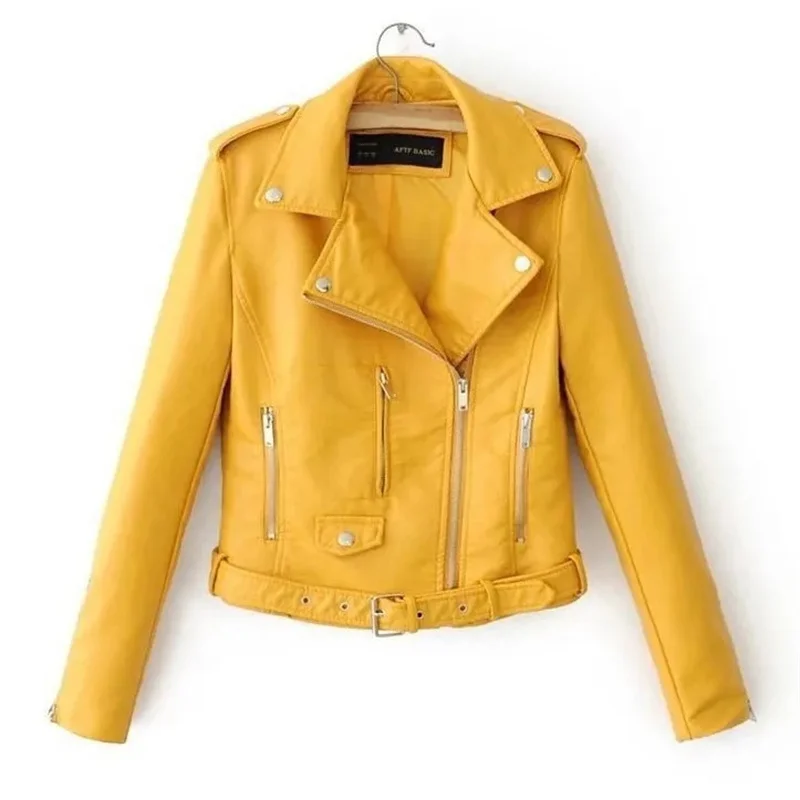 Explosions Leather Coat Female 2025 Spring Autumn New Motorcycle Leather Jacket Women Fashion Outerwear Korean Ladies Overwear