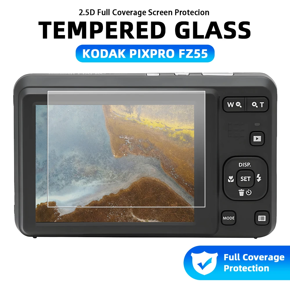 9H 2.5D Tempered Glass Screen Protector Film Anti-Scratch LCD Screen Protector for Kodak PIXPRO FZ55 Digital Camera Accessories