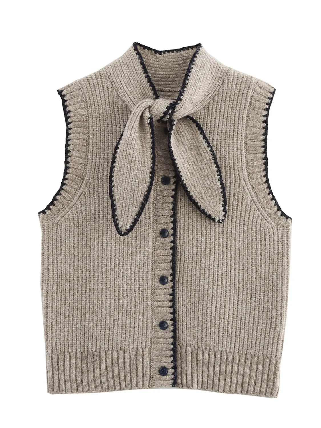 

Casual Loose Knot Sweet Knitted Svel Vest Women's Faion Spring Cardigan Sle Regular Thin China Made