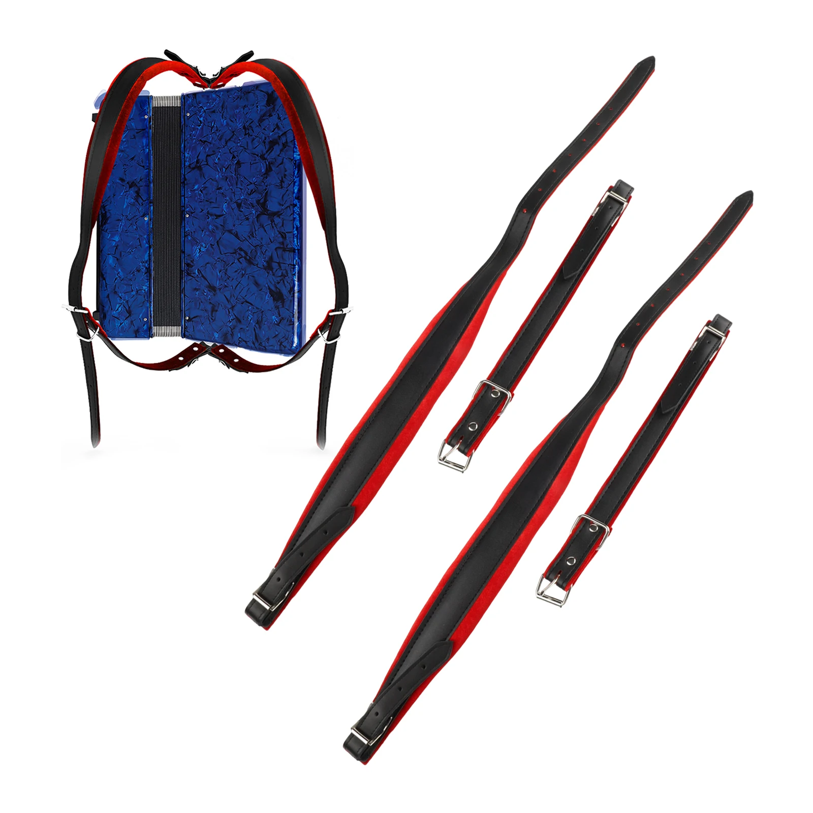 

Adjustable Synthetic Leather Accordion Shoulder Straps for 16 to 120 Bass Accordions with Strong Buckles for Enhanced Comfort