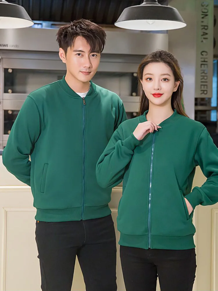 

Forest Knitted Polar Fleece Jacket Grocery Supermarket Employee's Clothes Custom Printed or Embroidery Logo Small Order Hoodies