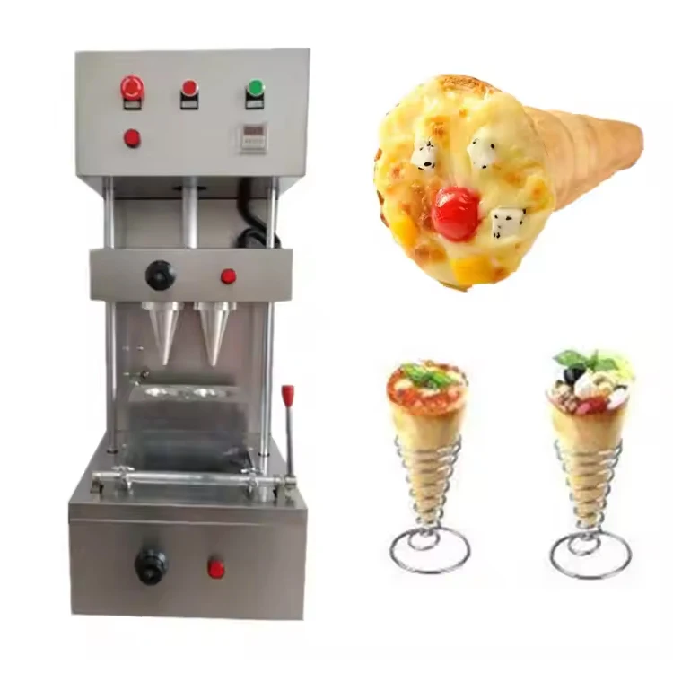 Commercial 4 Mould Rotary Pizza Cone Maker Snack Machine For Forming Pizza Cones