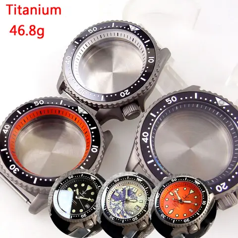 Ny 41 mm SKX titanklocka för NH34 NH35 NH36 NH37 NH70 NH72 3.8 Crown Orange Chapter Ring 120 Click Bezel Safir 10 best sales titan nh35 - №8