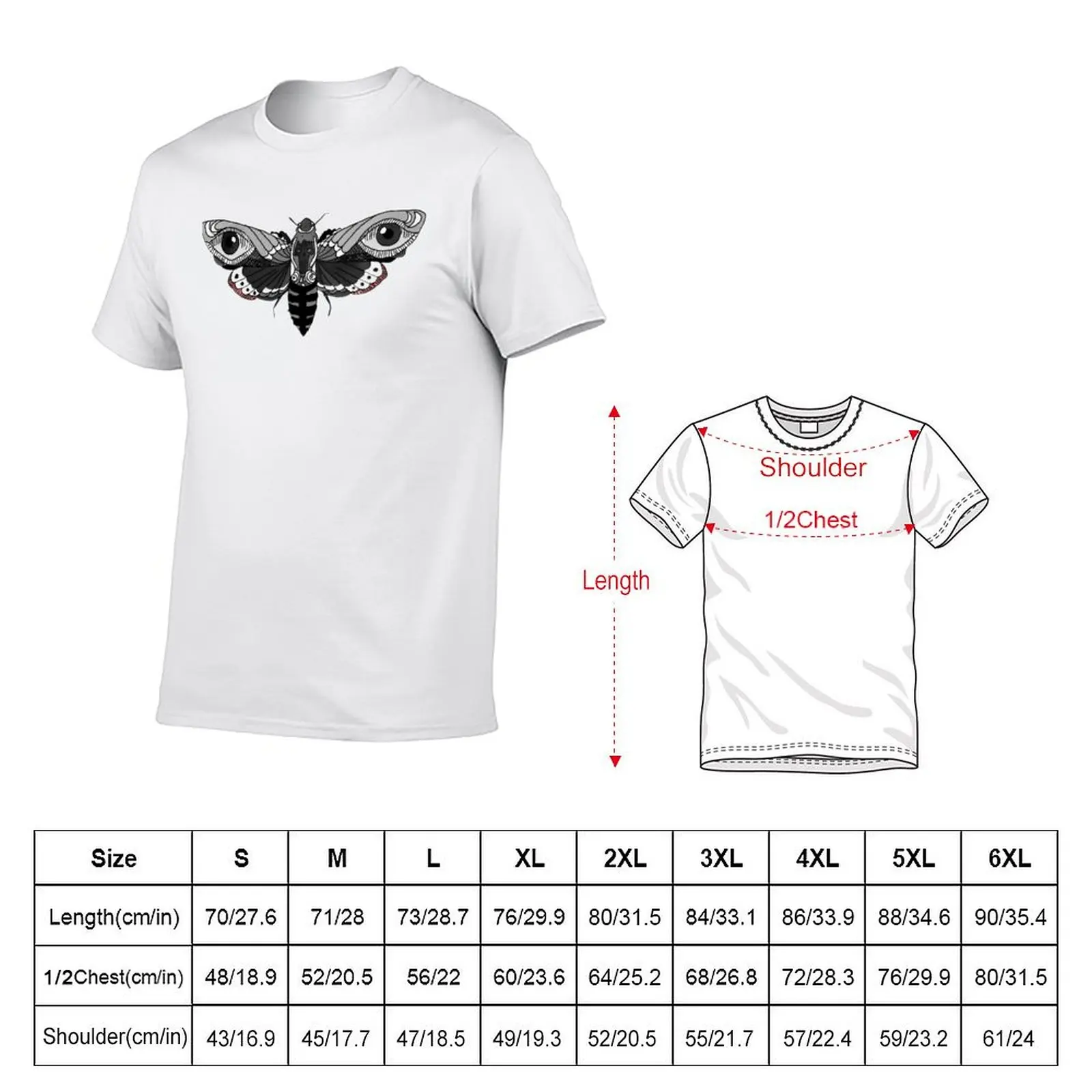 Les yeux du papillon T-Shirt Big Size Crew Neck T-Shirt