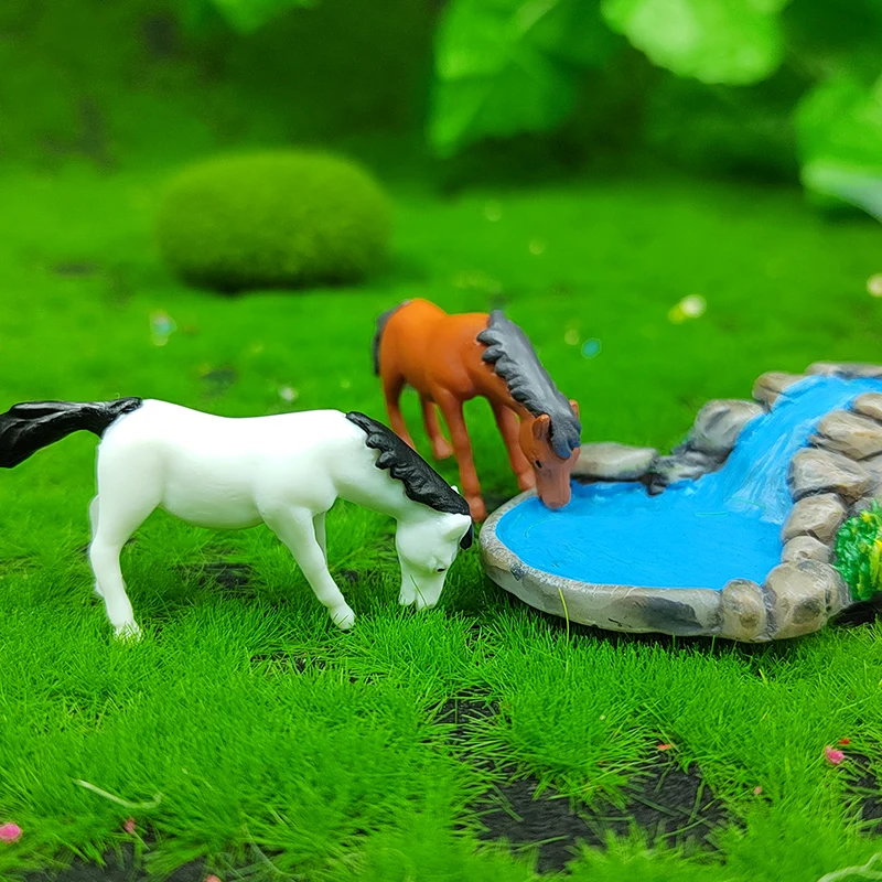 Estatueta Animal Artificial, Mini Cavalo, Vaca, Ovelha, Jardim ao ar livre, Paisagem, Escala HO, Fazenda em Miniatura, Cenário, Acessórios Artesanais, 15pcs