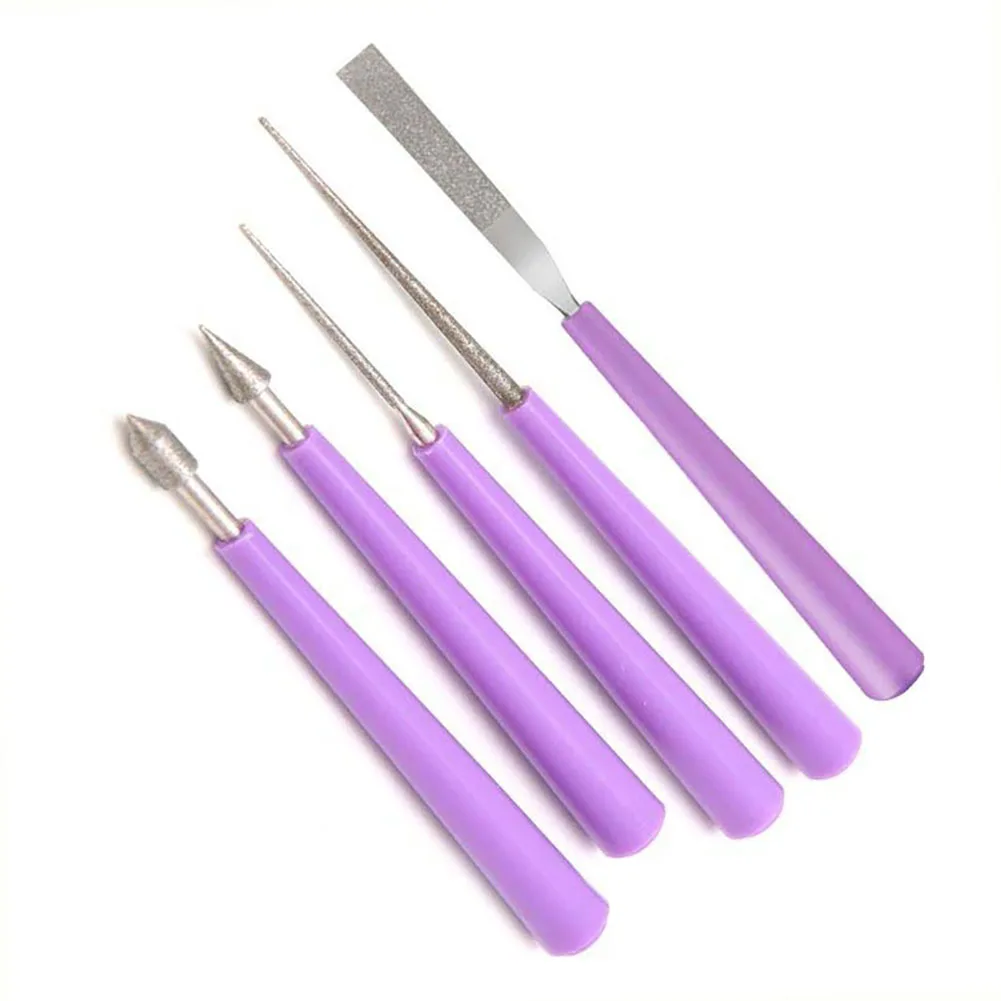 Bead Hole Enlarger Set 5PCS Glass Bead Reamers Emery Coated for Reaming Pearls Crystals Jade and Craft Beads Pre-Drilled Only