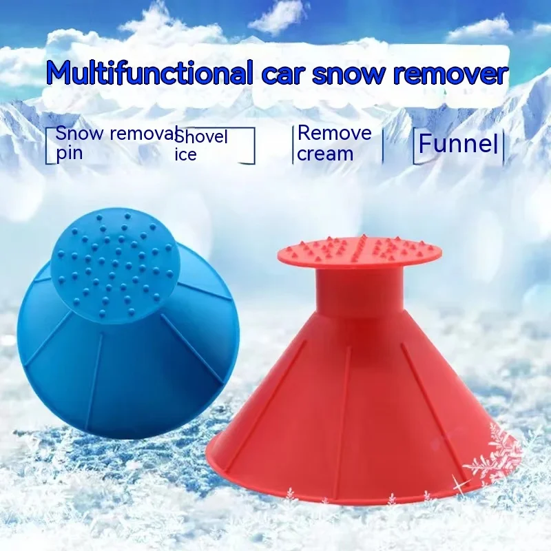 Car Window Windshield Magic Ice Scraper Oil Funnel Snow Remover Shovels Deicer Cone Tool Scraping Winter Accessories