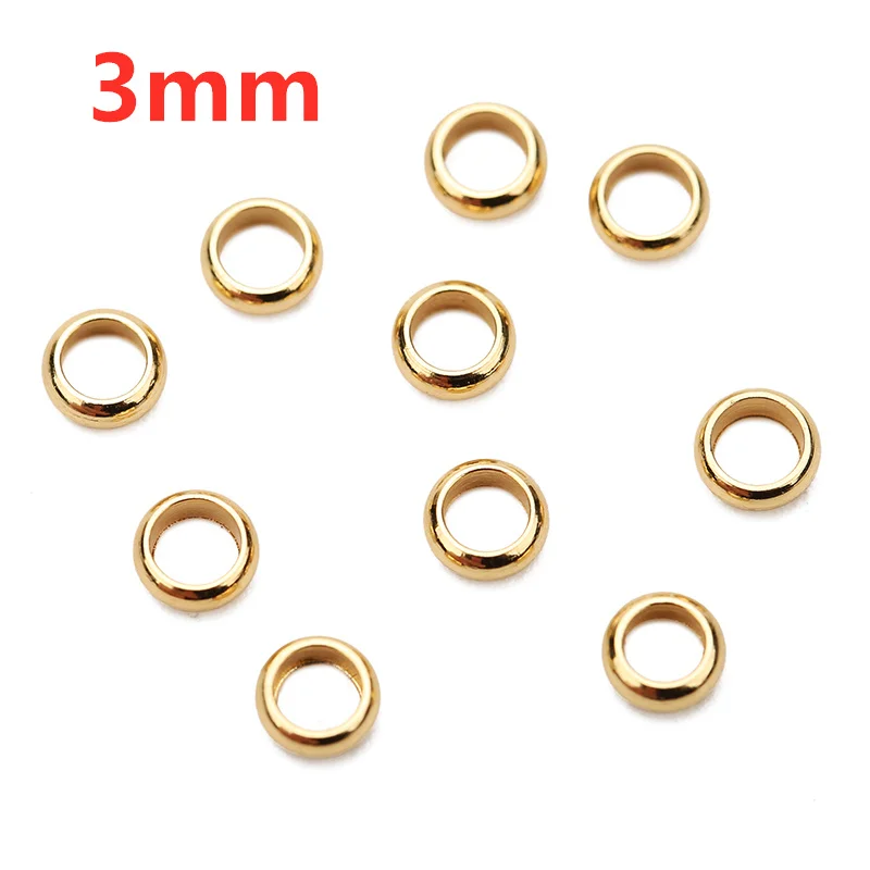 100 Stück 1,5 mm 2 mm 2,5 mm Edelstahl-End-Quetschperlen, großes Loch, Abstandshalter, Stopper-Perlen für DIY-Armband, Halskette, Schmuckherstellung