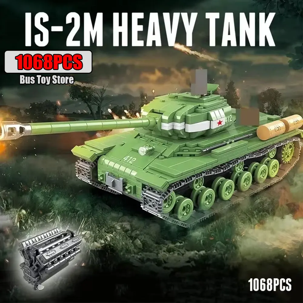 

Military Tanks Series Soviet Union IS-2M HEAVY Tank BT-7 Light Tank Soldier Building Blocks WW2 Bricks Army Kids Boy Toys Gifts