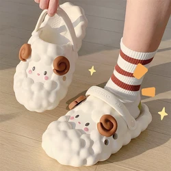 Mo Dou Cute Sheep Shape Sandals for Women Non Slip Summer Slippers Funny Designer Clogs Waterproof Beach Shoes Garden Shoes