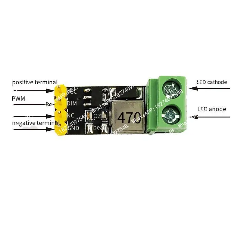 The output current of the 1-channel PT4115 1-10 series LED constant current driver module is adjustable