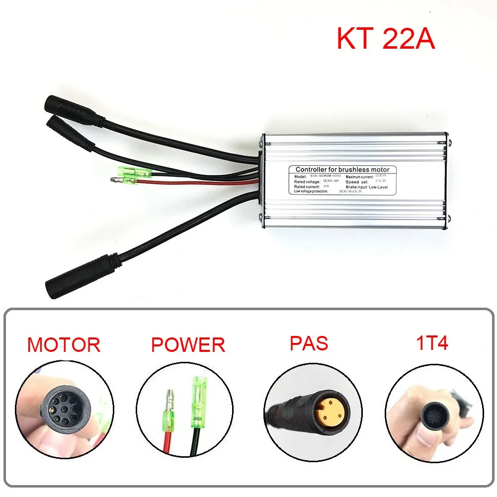 Electric Bicycle 36/48V 22A KT Controller 9-Tube Waterproof Joint Square Wave E-bike Kunteng Controller