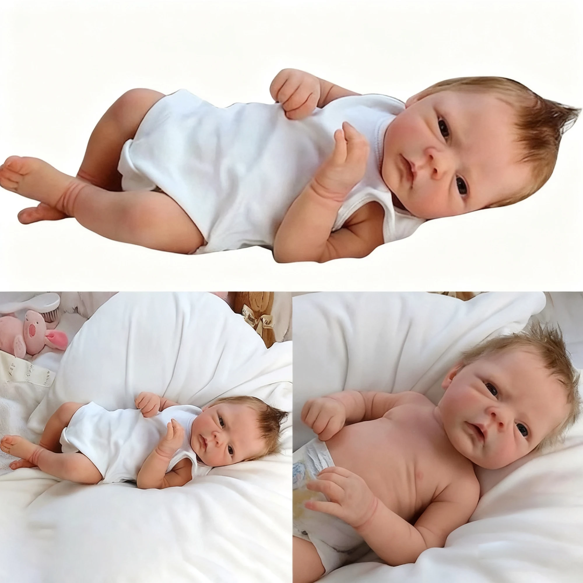 

18/22 Inch Reborn Doll, Soft And Pliable, Painted Baby Doll With Movable Limbs, Full Plastic/Cloth Body, Baby Toy W-022L