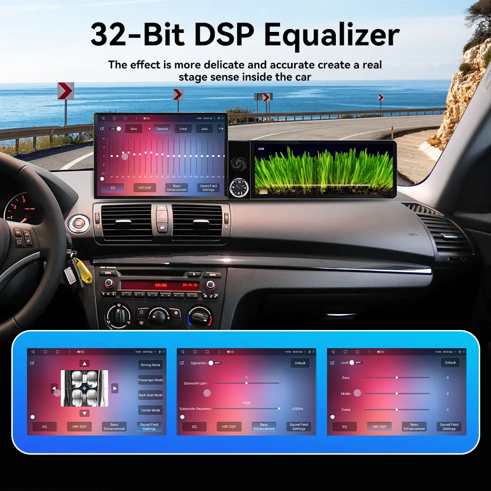 For BMW 1 Series 2006‑2011 NBT Vertical Tesla Screen 13.1+12.3 Inch Dual Screen Head Unit Car Multimedia Player GPS Navigation