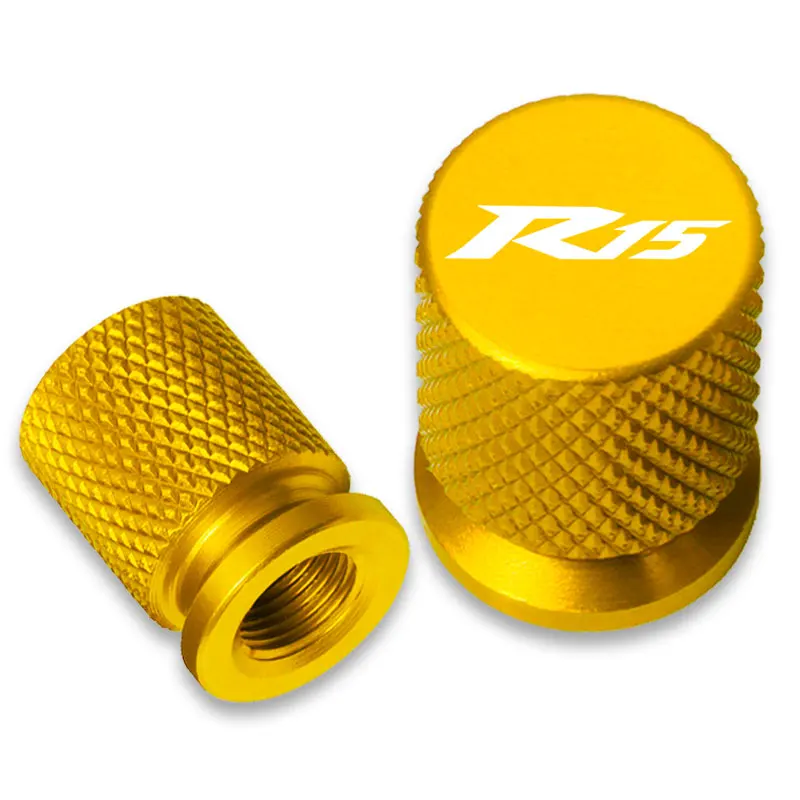 R15 Motorcycle Tyre Valve Caps Air Port Stem Cover CNC Aluminum Accessories for Yamaha YZF R15 V2 V3 ABS 2009-2020 Red Blue Gold