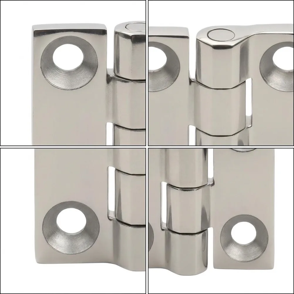 304 Stainless Steel Hinge Cabinet Door Hinge for Industrial Equipment 180 Degree Rotation Polished Brushed Finish