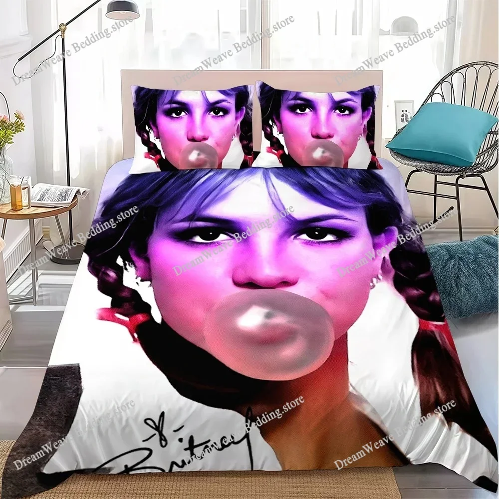 B-Britney Spears Singer Duvet Cover Set Home Style Bedding Soft Laundry Cotton Bed Student Dormitory GiftFQH