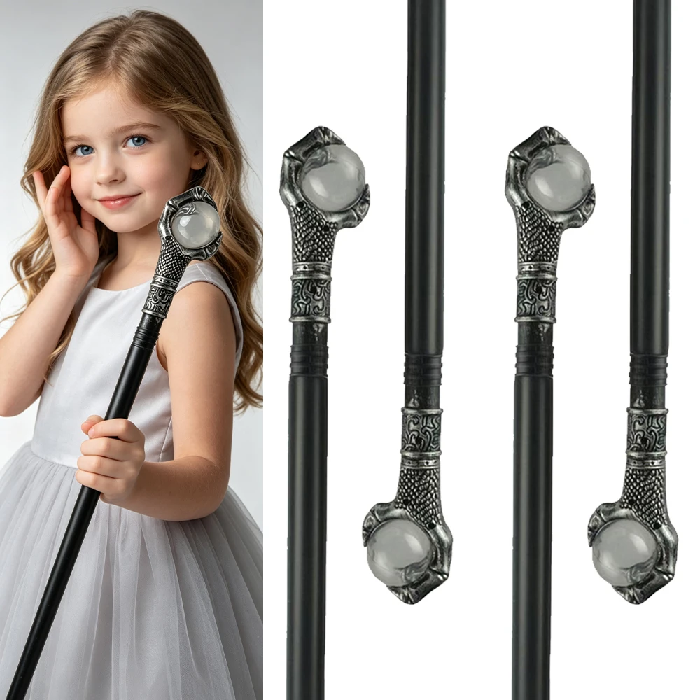 Stunning Witch Dragon Claw Grasp Glass Ball Walking Cane Halloween Carnival Party Decorative Walking Stick Cosplay 1/3/6Pcs