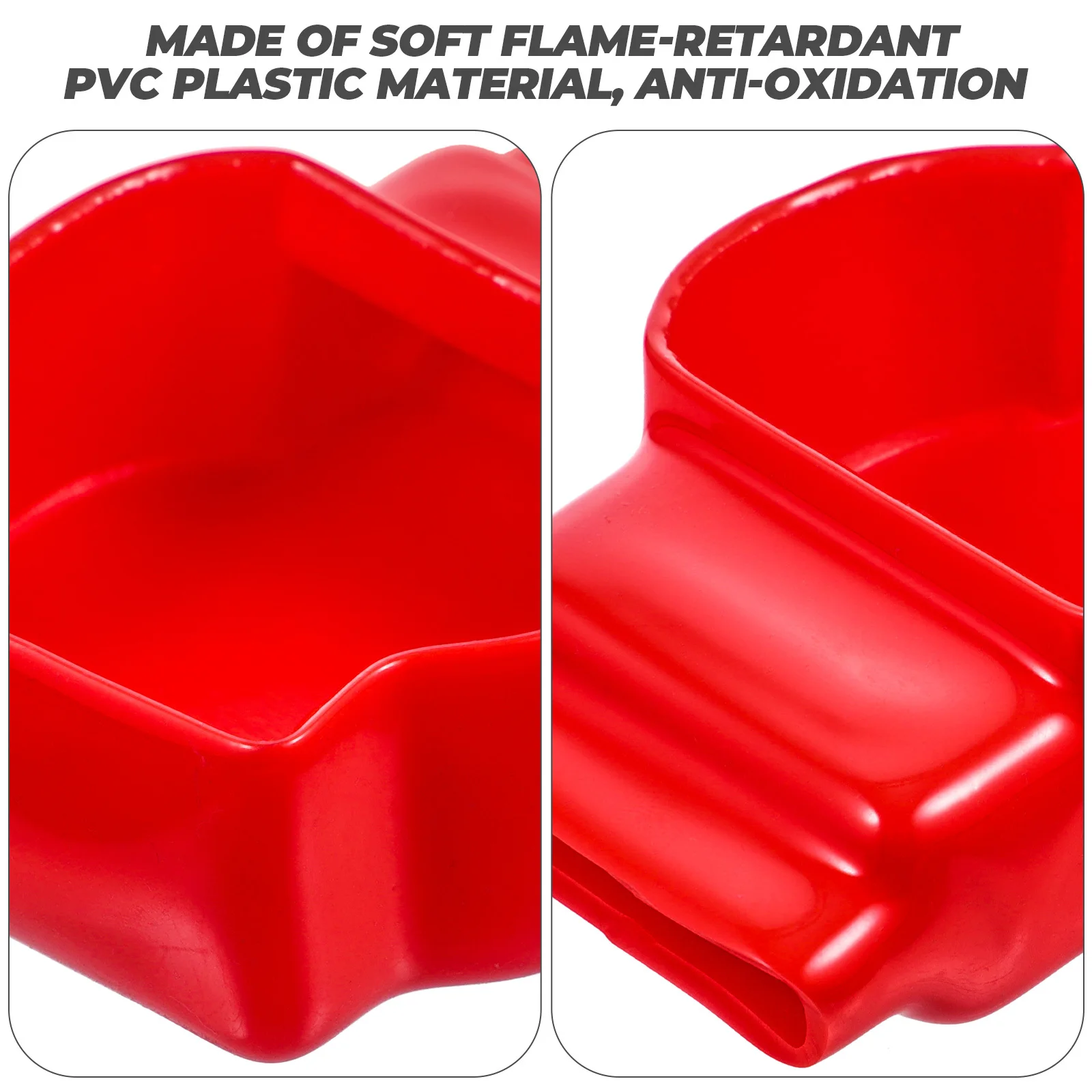 

2Pcs Terminal Protection Kit Flame Retardant PVC Covers Durable Cable Caps for Car Motorcycle Marine Boat Suv
