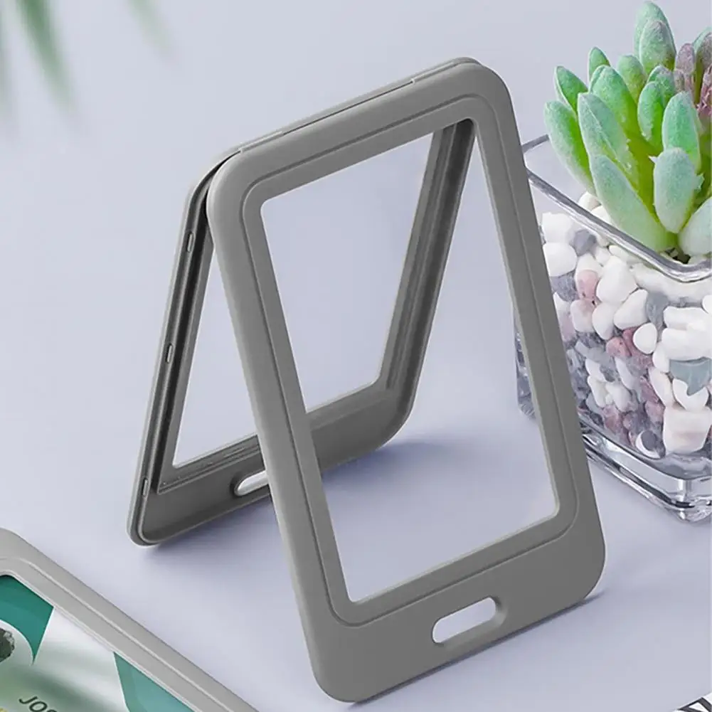 Soporte para insignia de identificación de 3 piezas con ventanas de doble cara, funda de plástico transparente dura Horizontal, Protector de tarjeta de identificación de oficina