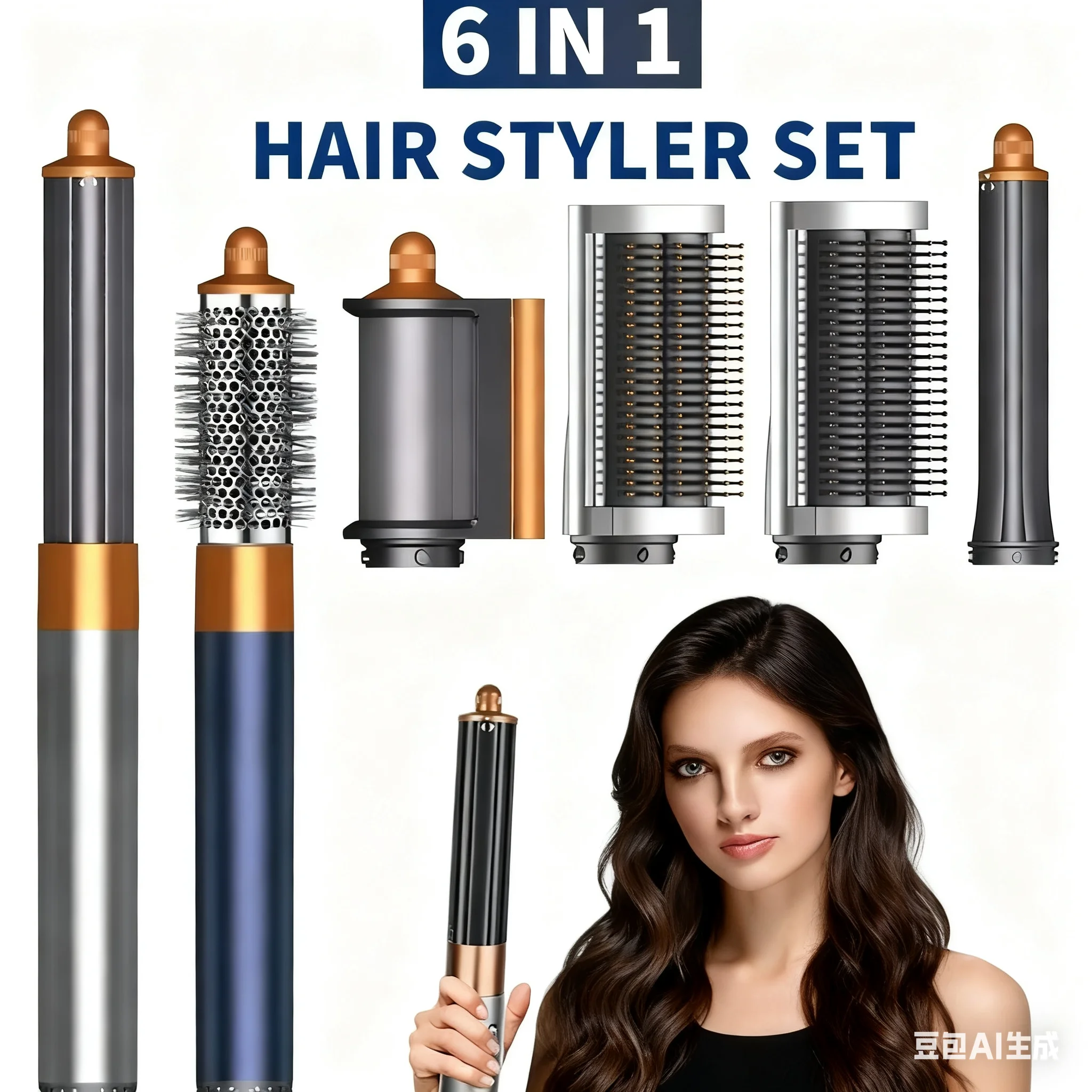 

High Speed 6-in-1 Hot Air Styler&Hair Dryer Brush Multi-Hair Styler Set with Auto-Wrap Curler Hair Styling Tools Gift for Women