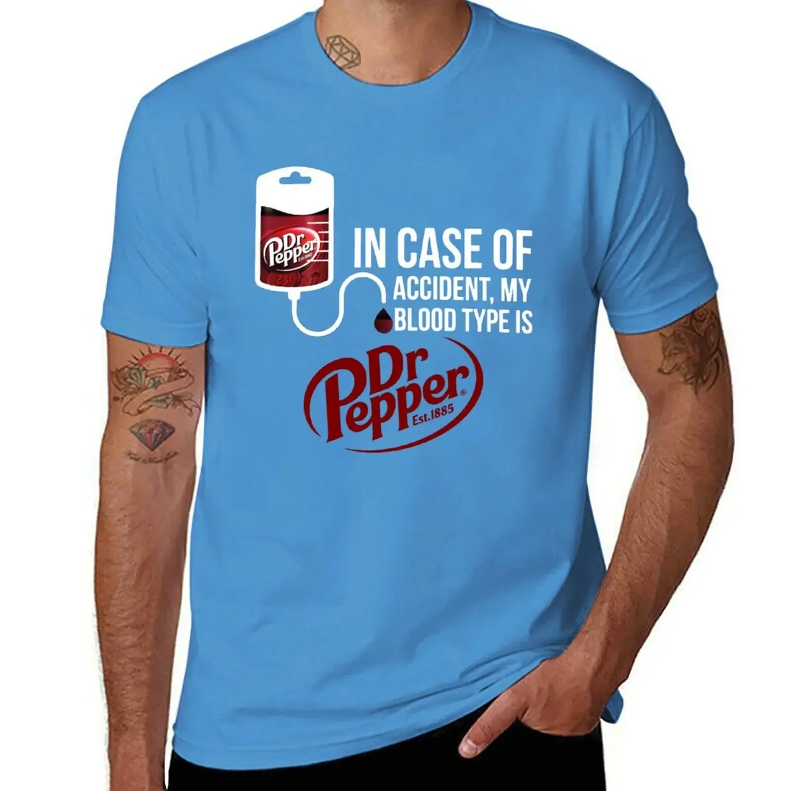 aesthetic clothes quick drying tops sports fans men clothings  in Case of Accident My Blood Type is DR.Pepper T-Shirt image 5